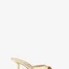 Anita Metallic Crocodile Embossed Sandals
