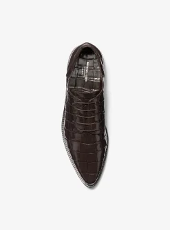 Annette Crocodile Embossed Patent Leather Oxford