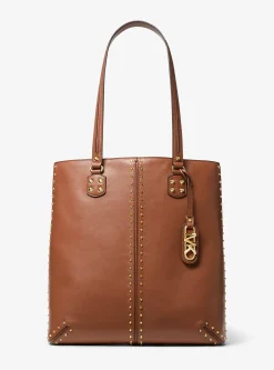 Astor Large Studded Leather Tote Bag