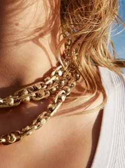 Astor Link Large Precious Metal-Plated Brass Necklace