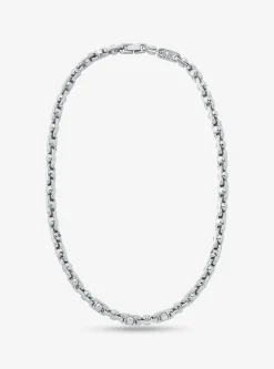 Astor Link Medium Pavé Precious Metal-Plated Brass Necklace