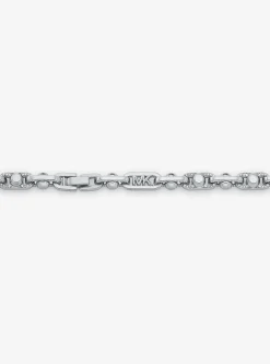 Astor Link Medium Pav&eacute; Precious Metal-Plated Brass Necklace