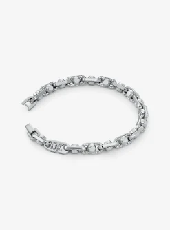 Astor Link Medium Precious Metal-Plated Brass Pav&eacute; Bracelet