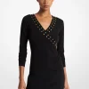 Astor Stud Matte Jersey Top