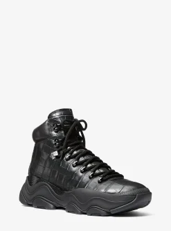 Atlas Crocodile Embossed Leather Boot
