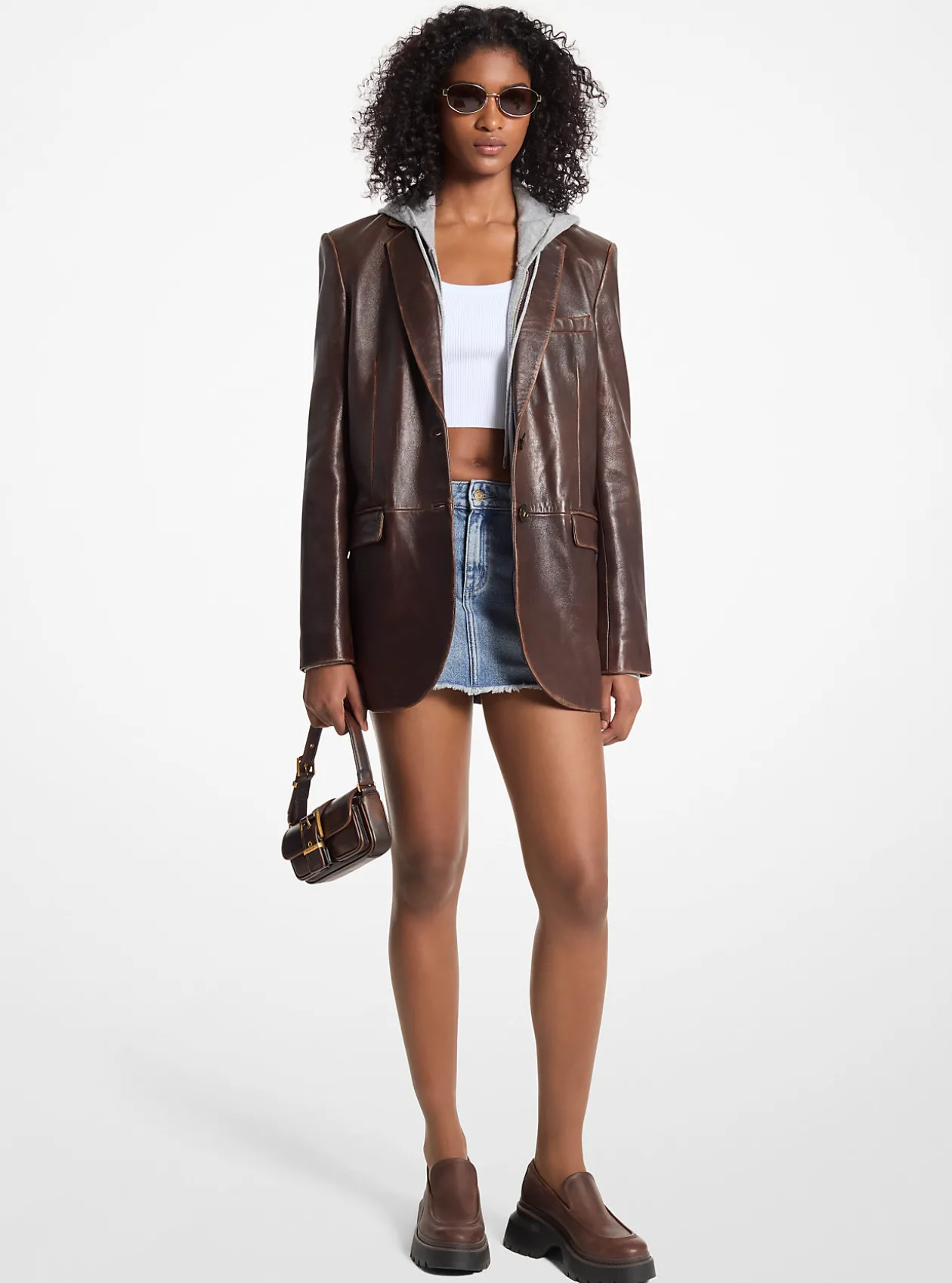 Burnished Leather Blazer