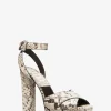 Cannon Python Embossed Leather Platform Sandal