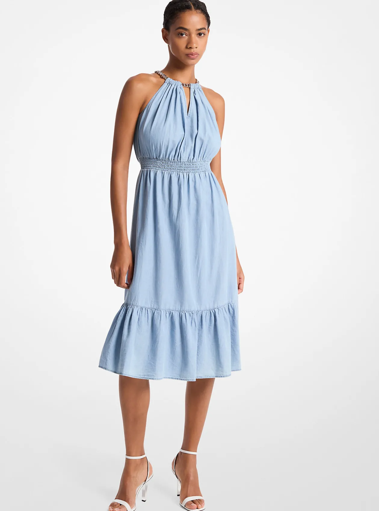 Chambray Halter Dress