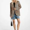 Cheetah Print Stretch Crepe Blazer