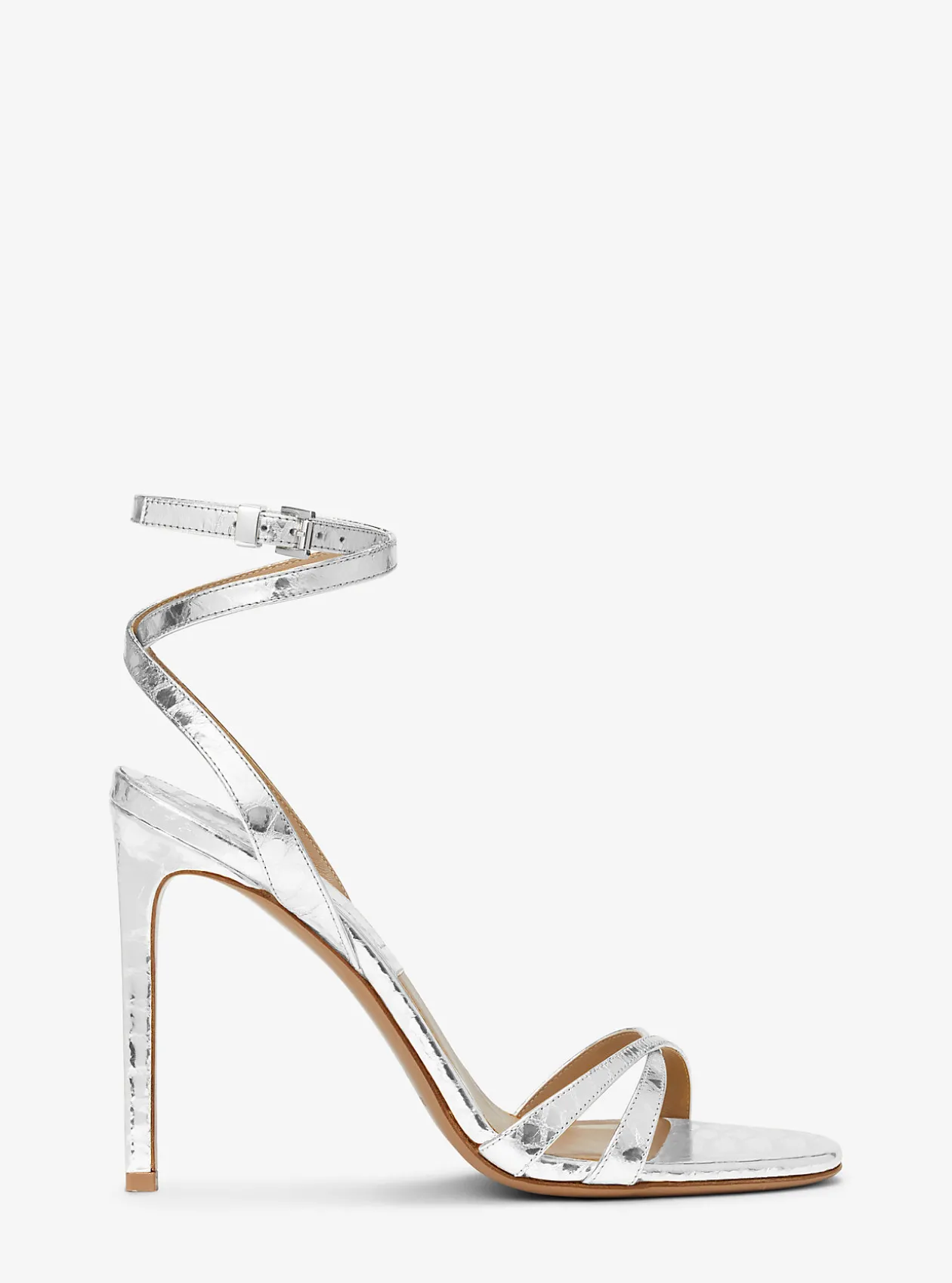 Chrissy Metallic Python Embossed Leather Sandal