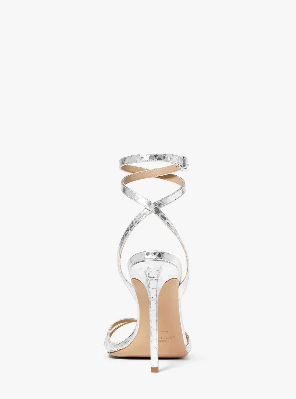 Chrissy Metallic Python Embossed Leather Sandal
