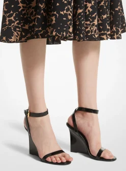 Claudia Patent Leather Wedge Sandal