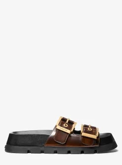 Colby Burnished Leather Flat Sandal