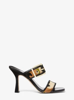 Colby Camouflage Print Calf Hair Sandal