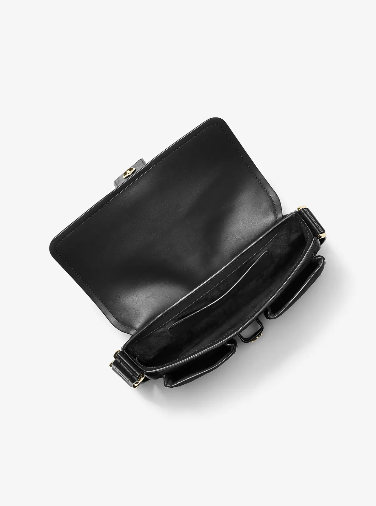 Colby Medium Crackled Leather and Suede Shoulder Bag