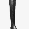 Cosmo Crocodile Embossed Leather Boot