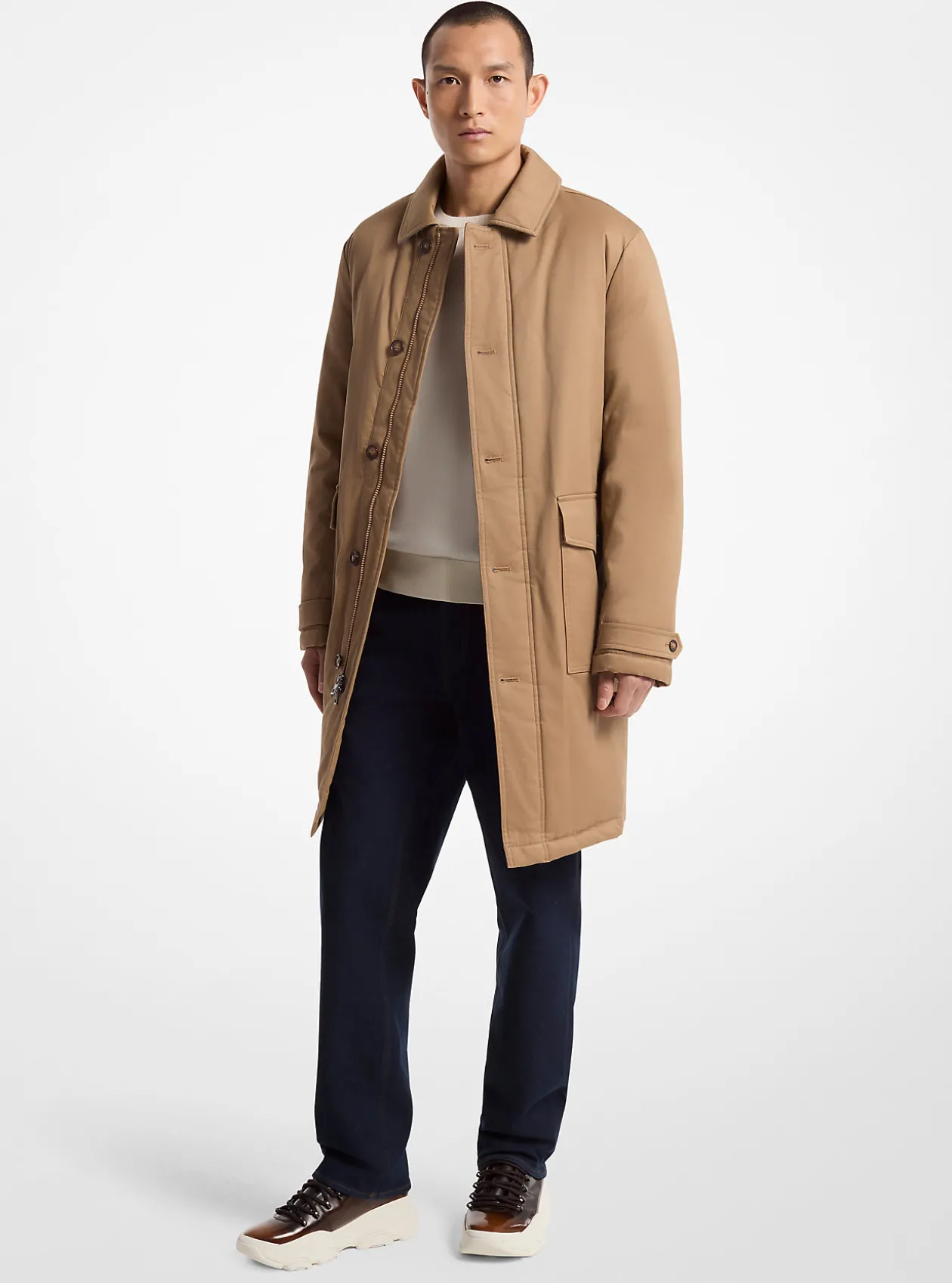Cotton Blend Balmacaan