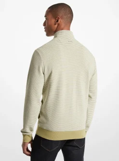 Cotton Blend Half-Zip Sweater