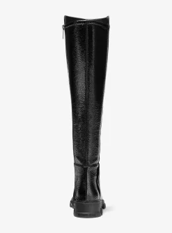 Crackled Faux Patent Leather Boot