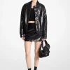 Crocodile Embossed Bomber Jacket