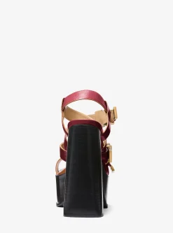 Darrington Crackled Leather Platform Sandal