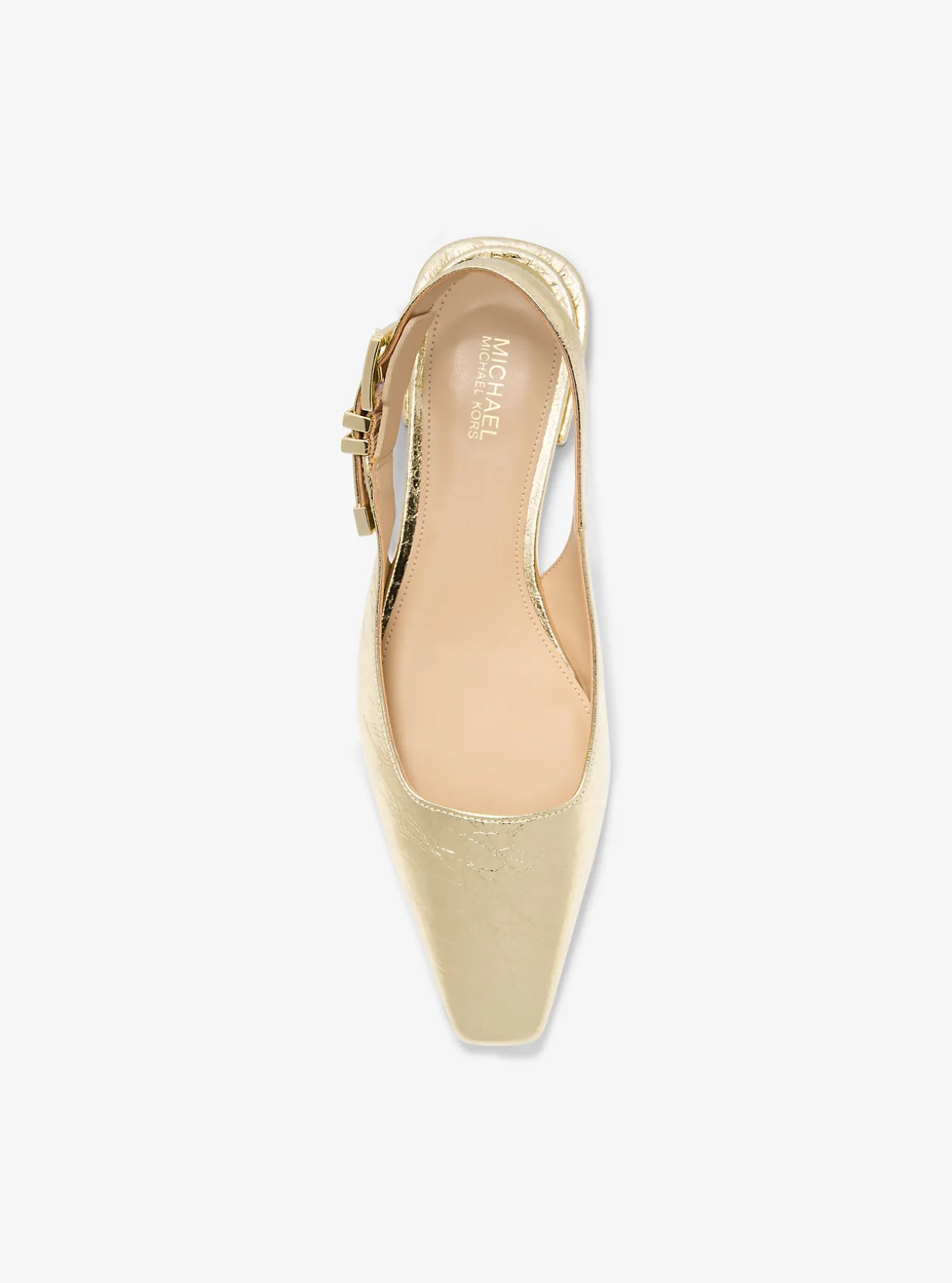Darrington Metallic Crackled Leather Flat