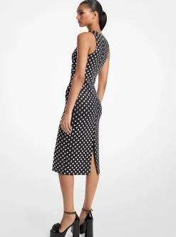 Dot Embellished Scuba Racerback Tank Dress