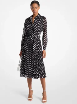 Dot Georgette Shirtdress