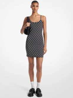 Dot Stretch Nylon Tank Dress