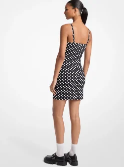 Dot Stretch Nylon Tank Dress