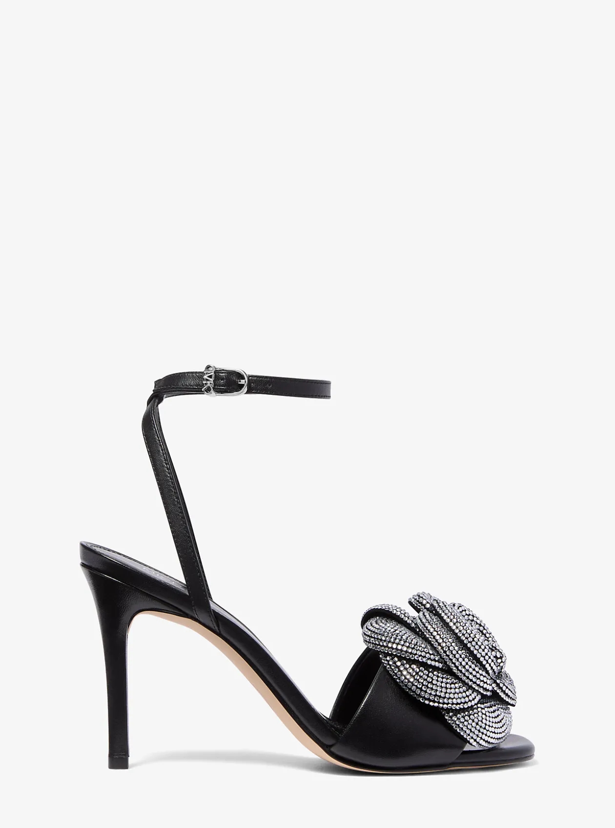 Elodie Crystal-Embellished Leather Sandal