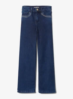 Embellished Stretch Cotton Jeans