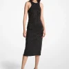 Embellished Zebra Scuba Midi Dress