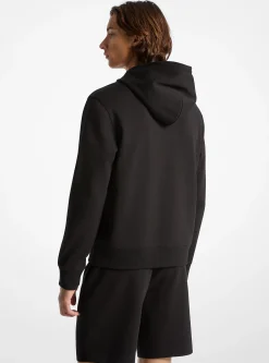 Embossed Logo Cotton Blend Hoodie