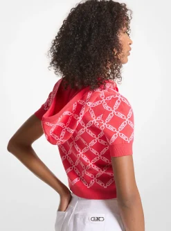 Empire Logo Jacquard Short-Sleeve Hoodie