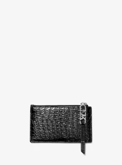 Empire Small Crocodile Embossed Leather Card Case
