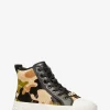 Evy Camouflage Print Calf Hair High-Top Sneaker