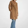 Fringe Wool Blend Belted Coat