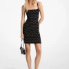 Grommet-Embellished Stretch Viscose Blend Dress