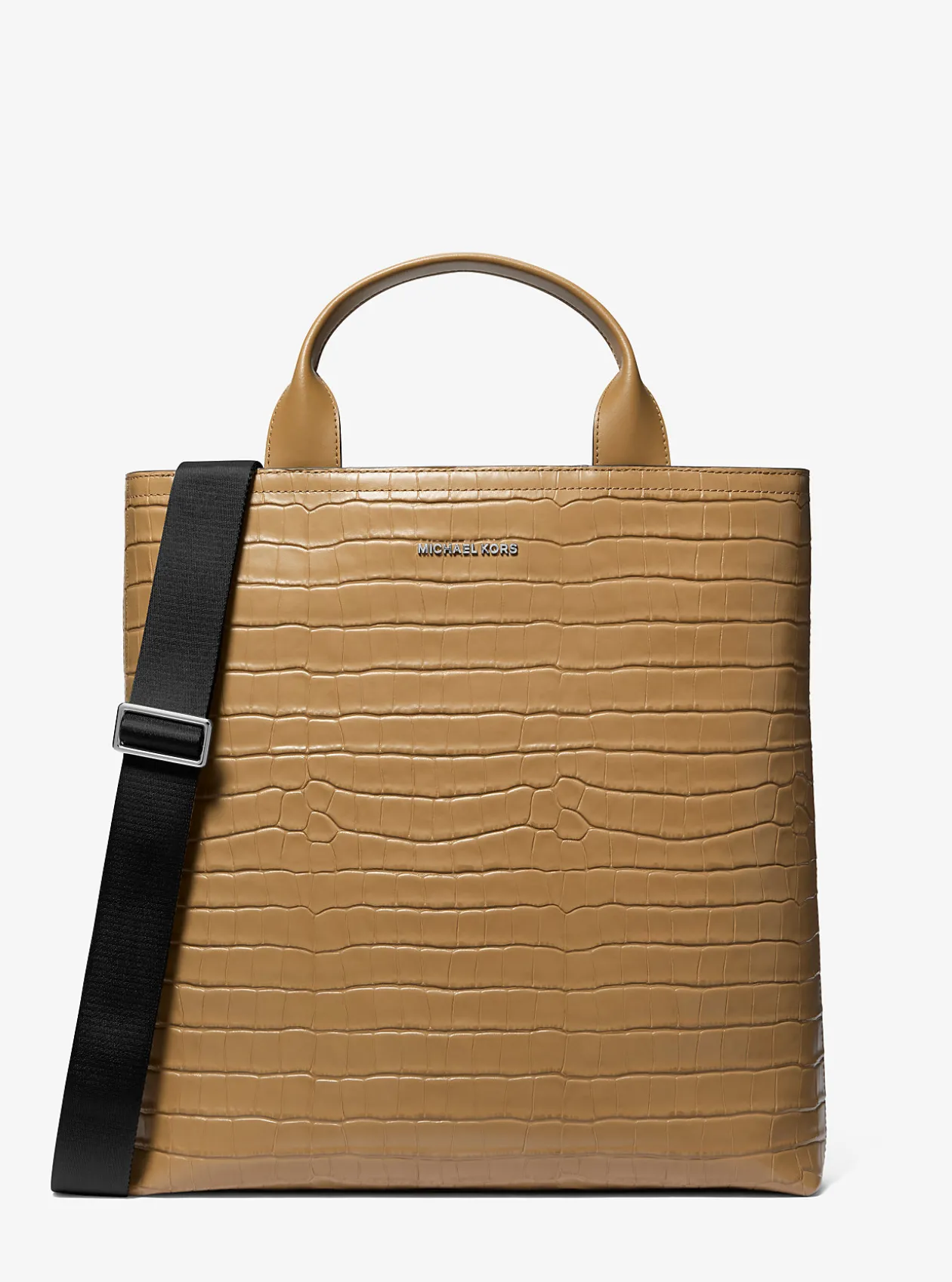 Hudson Crocodile Embossed Leather Tote Bag