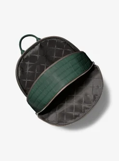 Hudson Crocodile Embossed Leather Commuter Backpack