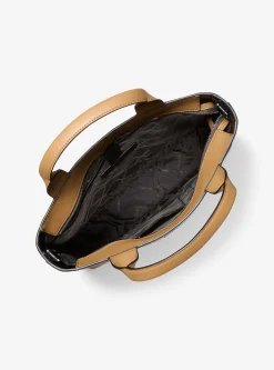 Hudson Crocodile Embossed Leather Tote Bag