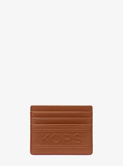 Hudson Embossed Pebbled Leather Tall Card Case