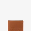 Hudson Pebbled Leather Billfold Wallet With Coin Pouch