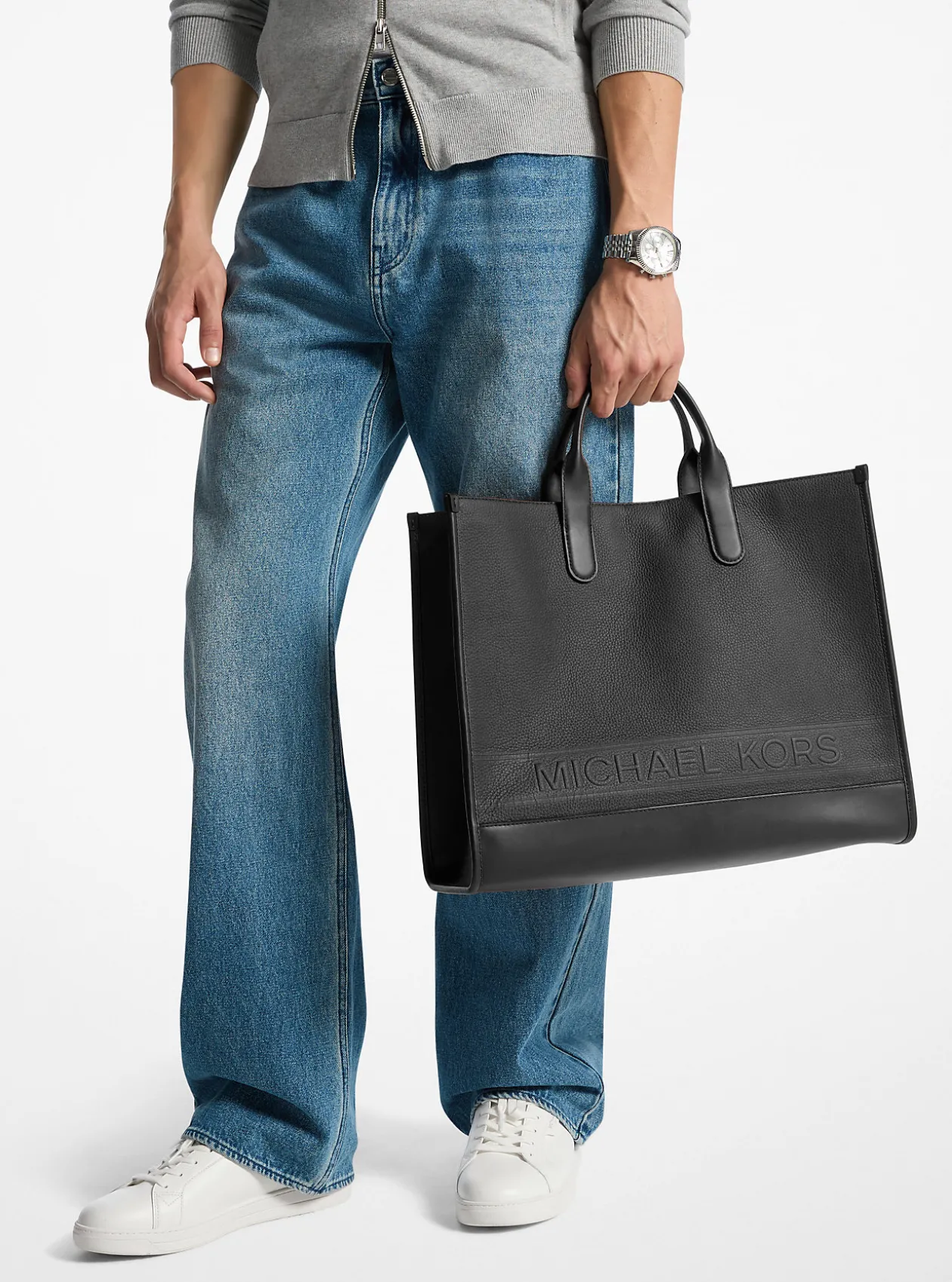 Hudson Pebbled Leather Tote Bag