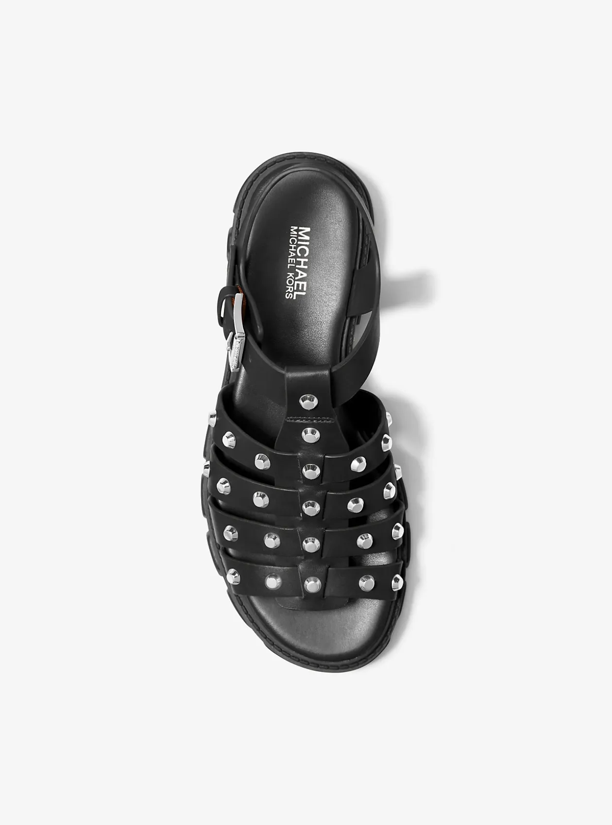 Jagger Studded Metallic Leather Sandal