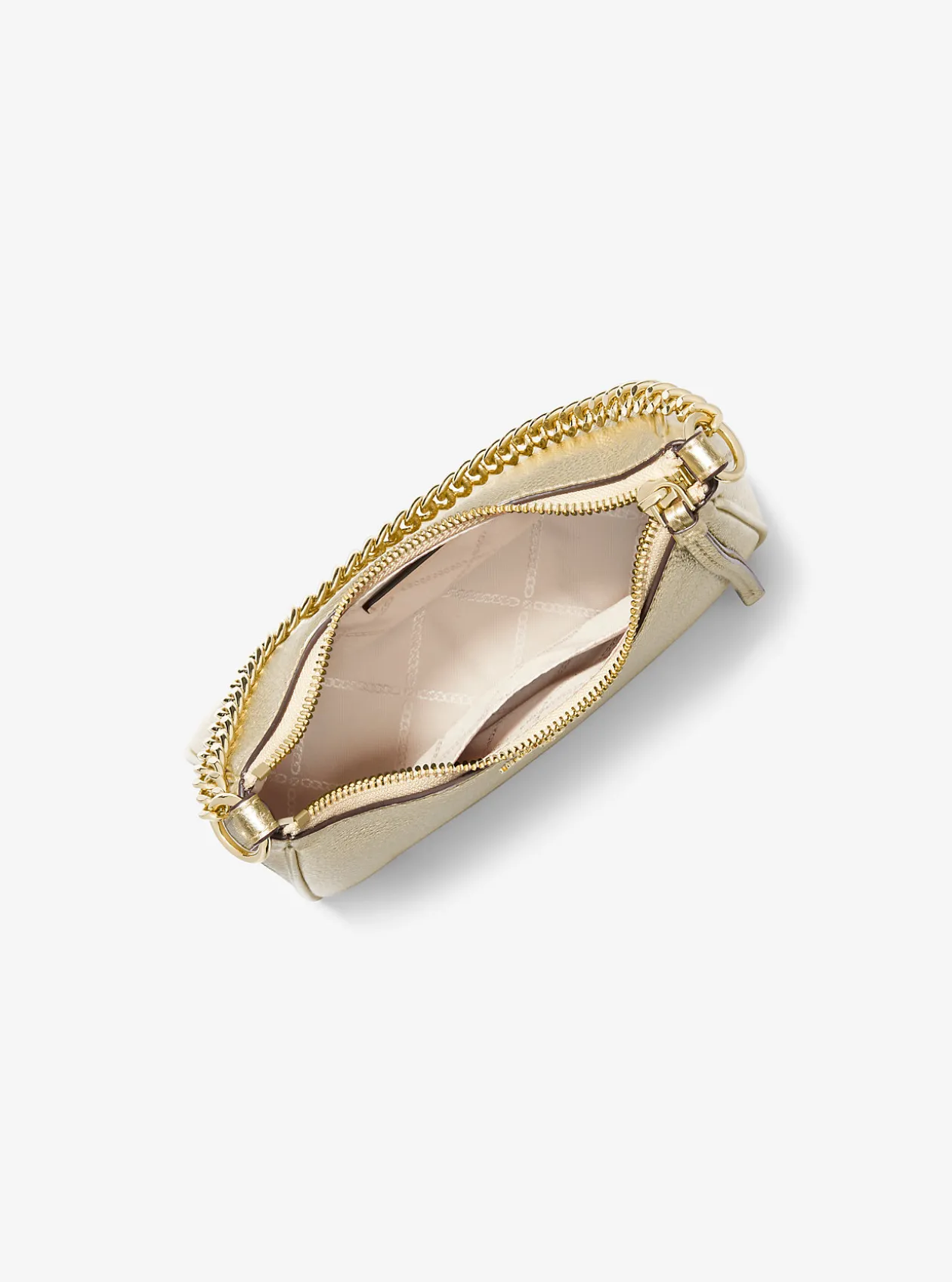 Jet Set Charm Small Metallic Pebbled Leather Pochette