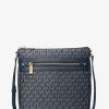Jet Set Large Signature Logo Print Woven Crossbody Bag