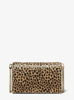 Jet Set Medium Cheetah Print Calf Hair Crossbody Bag