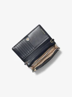 Jet Set Small Logo Print Woven Smartphone Crossbody Bag